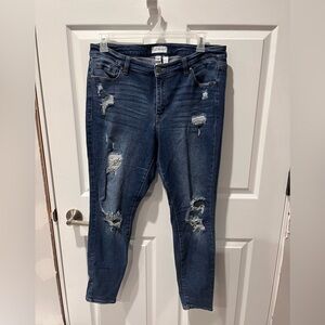 ‼️Lane Bryant Dark Blue Distressed Skinny Jeans